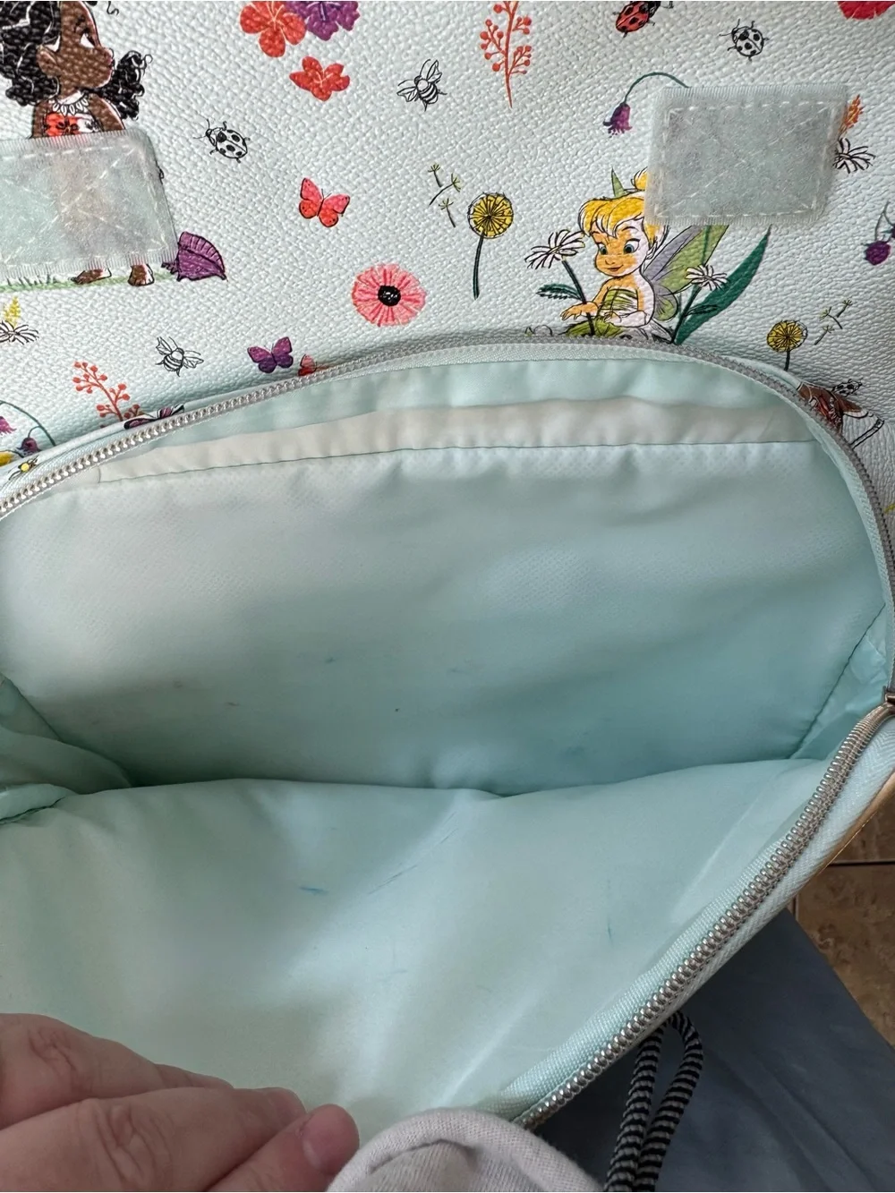 Disney Mint Floral Animator’s Collection Backpack with Gold Trim